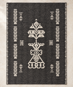 Charcoal Circuit Machine Washable Rug
